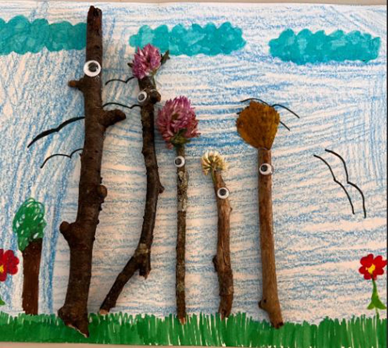 et maleri av blomster